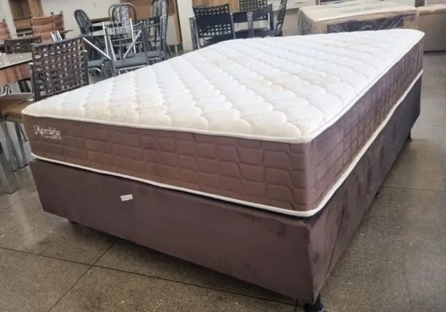 Box casal com colchão de mola ensacada novo 
