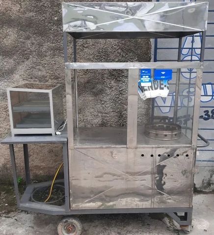 Carrocinha de lanche e estufa em inox