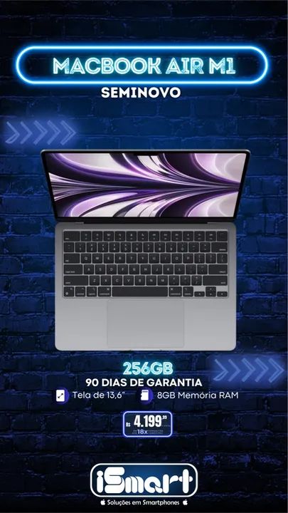 MacBook Air M1 256GB - Seminovo