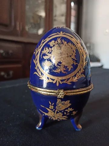 Porta jóias Limoges azul cobalto 