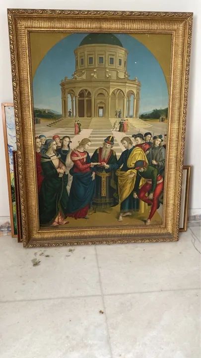 Quadro de Arte com Moldura Dourada