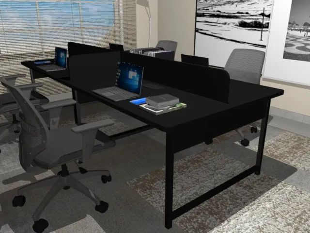 Estação Corporativa Delluxe. 4 Cxs. de Tomadas. L260cm x P120cm x A74cm - Foto 4