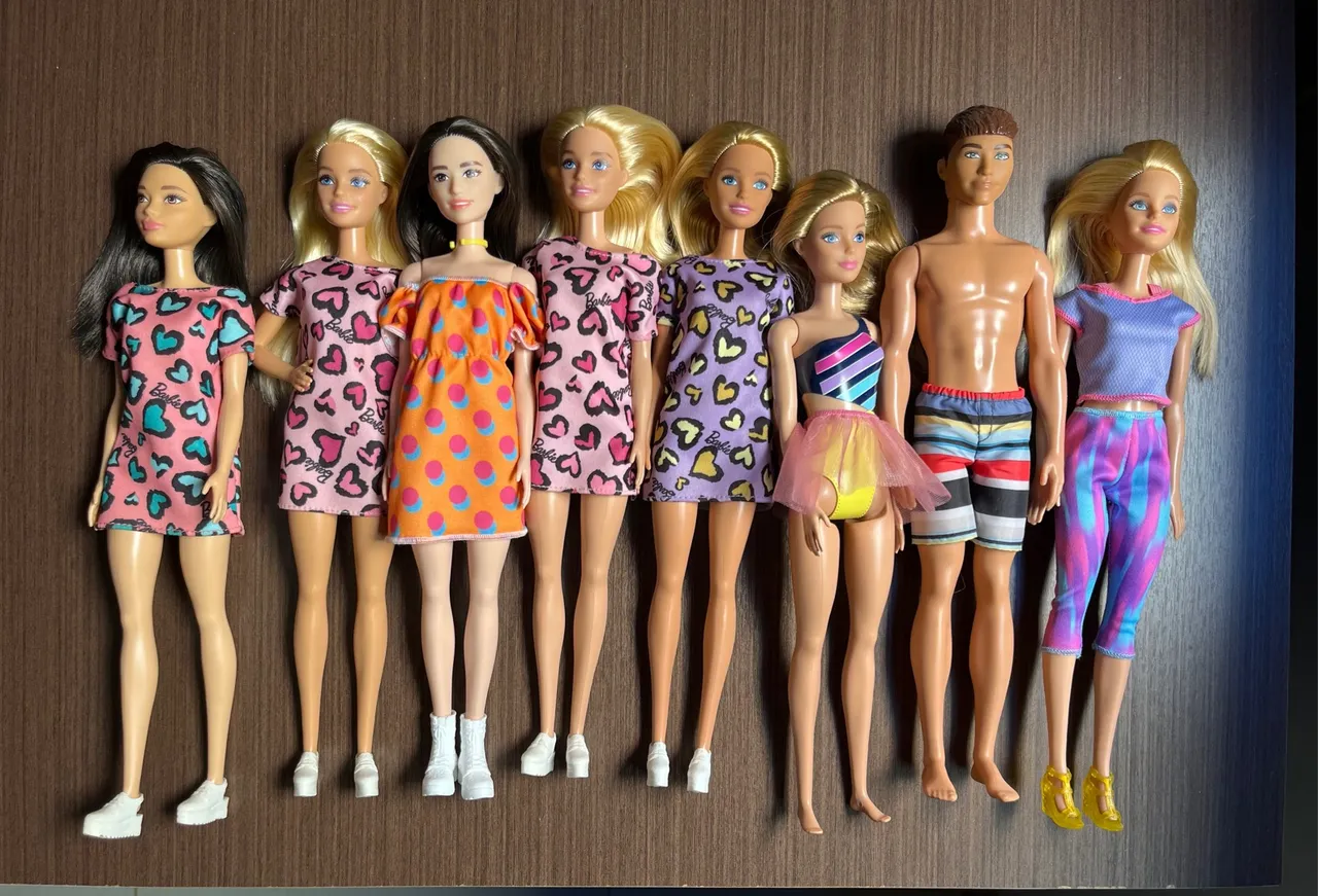 Bonecas Barbie, cadeira de rodas, mochila e estojo