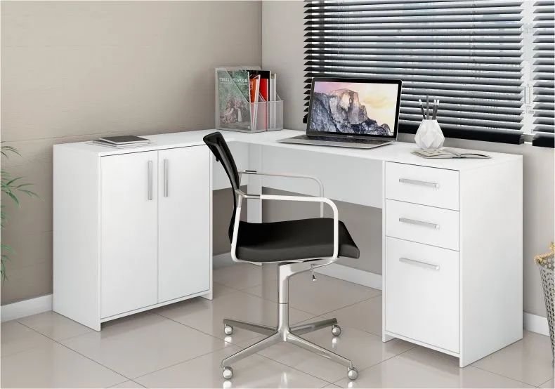 Mesa de Escritório Canto L - Entrega Grátis  - Foto 2