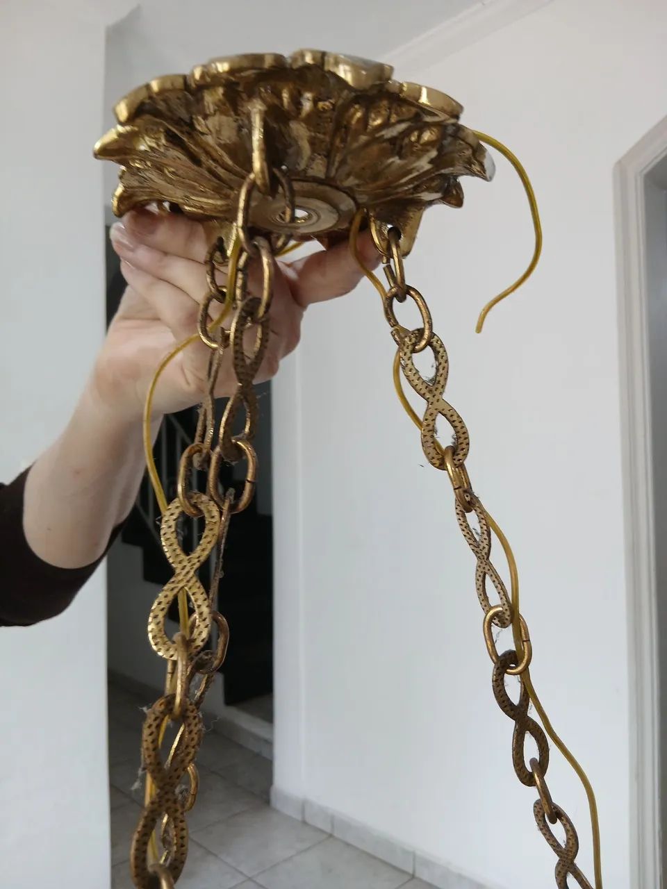 Lustre de bronze antigo retro - Foto 5