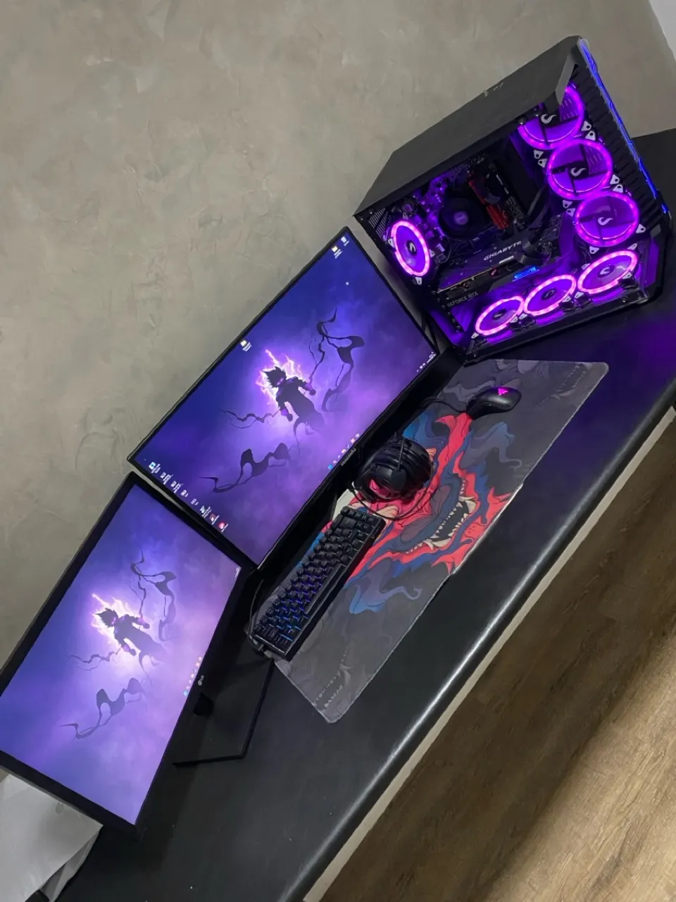 PC Gamer Completo com RGB e 2 Monitores