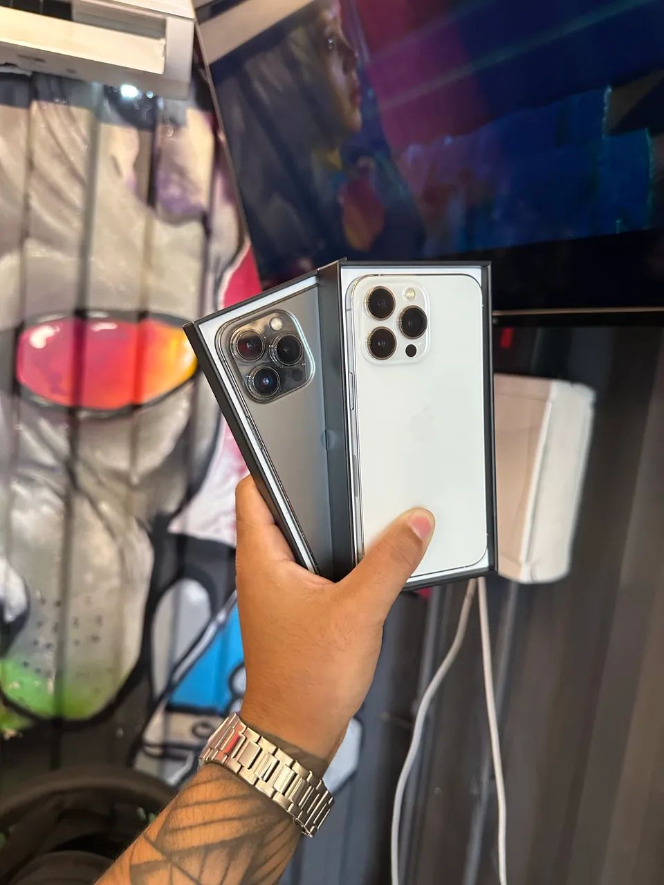 ? IPhone 13 Pro 128GB Branco e Preto impecável ? - Foto 2