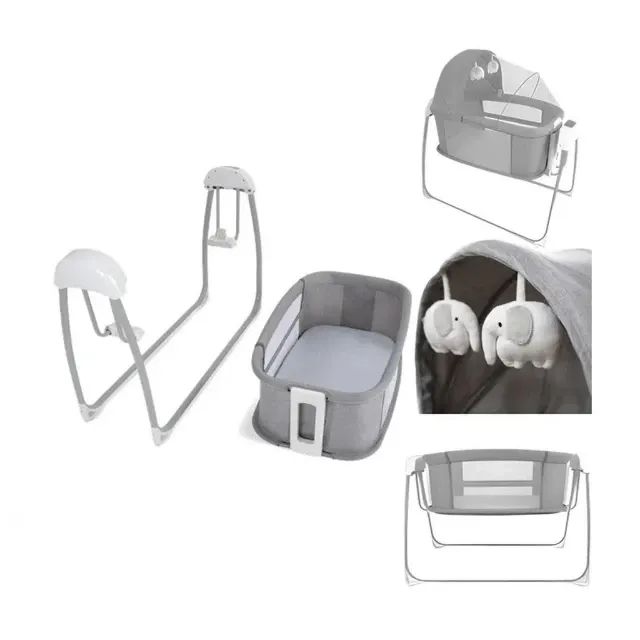 Berço Techno Automático Com Bluetooth Mastela Cinza - Foto 2