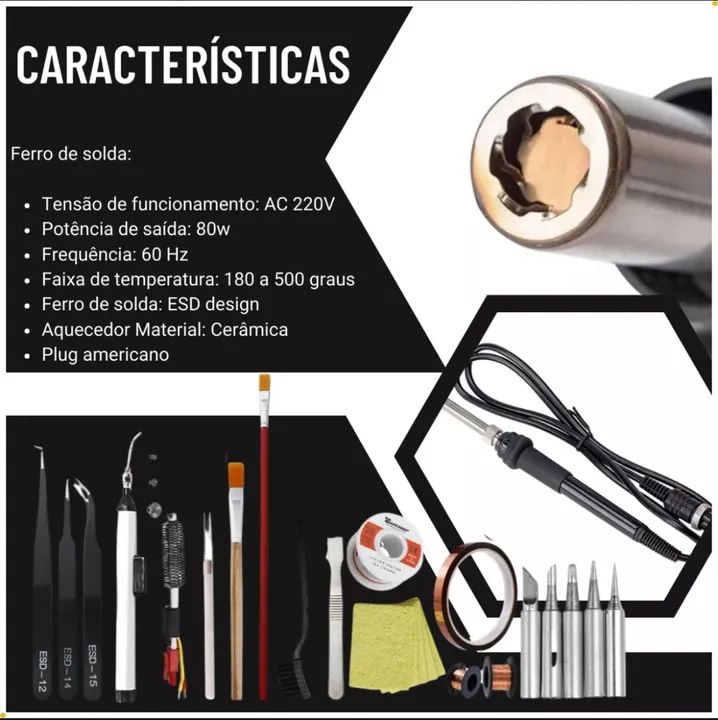 Kit Estação de Solda-soprador Digital 8586 completa - Foto 2