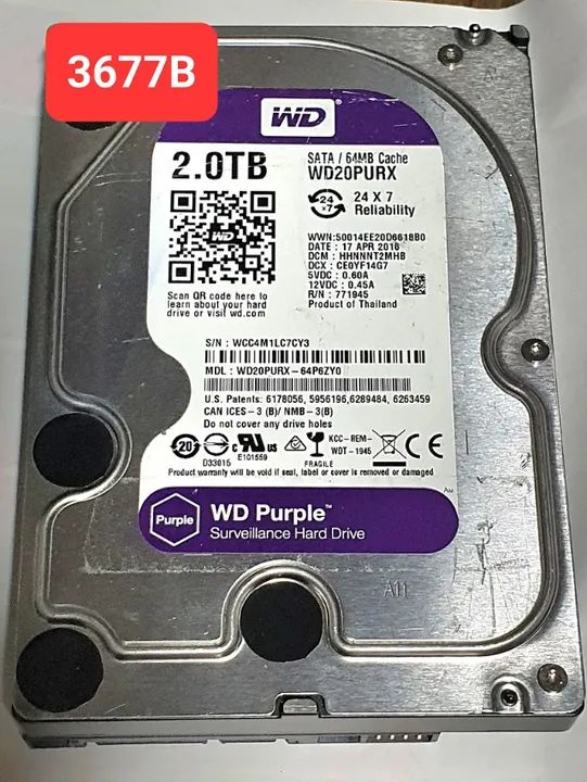 Placa Hd 2 Tb Wd20purx-64p6zy0 - Cod. 3677b