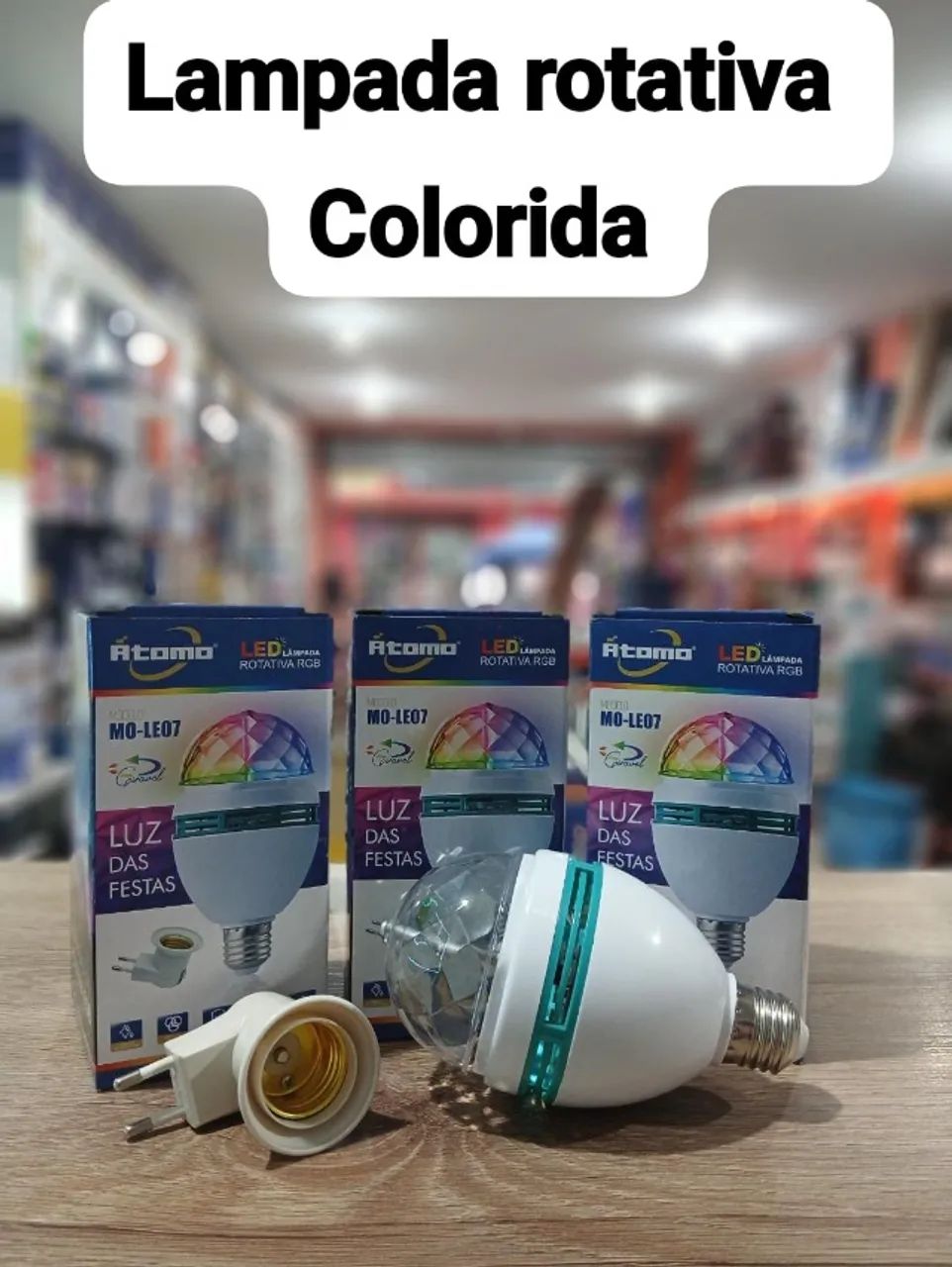 Lâmpada Rotativa Colorida