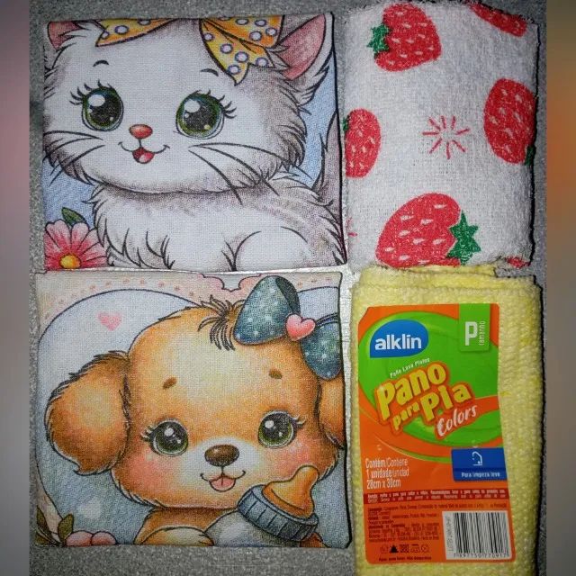 Pano de Prato e Copa e Pia Kit 4 Peças