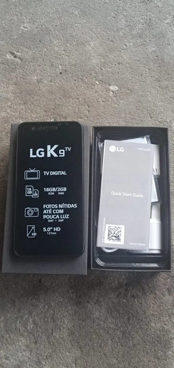 Celular LG TVDIGITAL 16GB na embalagem