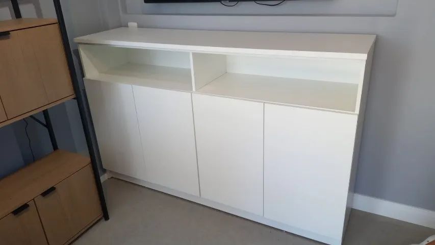 Armário multiuso com tampo de 1,60cm de largura total em 100% mdf 