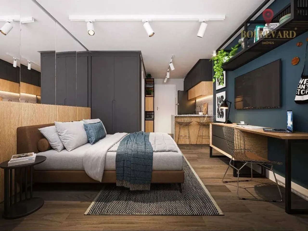 Studios na planta com 1 dormitório à venda, 21 m² por R$ 399.140 - Centro - Curitiba/PR