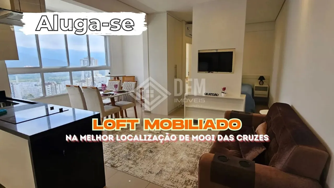 Trend Loft Nova Mogilar - Apartamento Loft mobiliado para alugar na melhor localização de