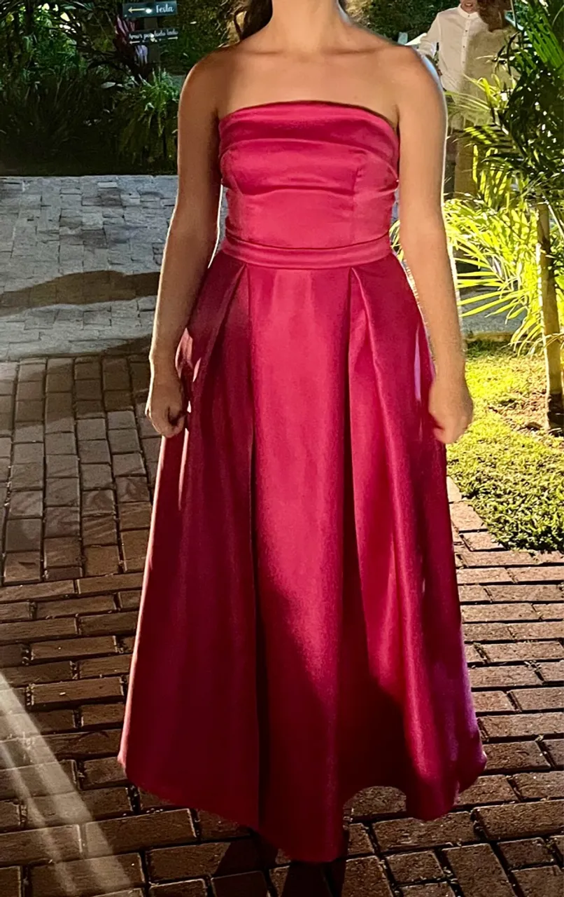 Vestido de Festa Longo Rosa Pink