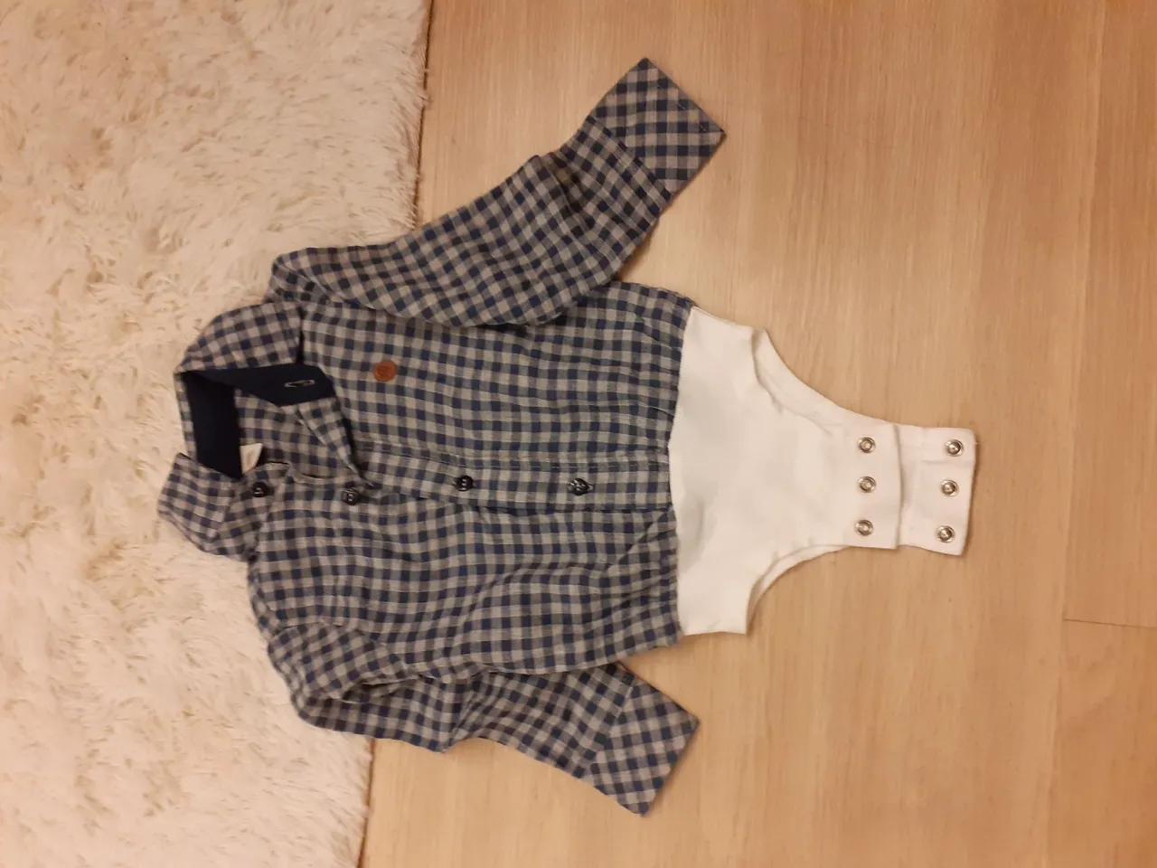 Body camisa xadrez para bebê