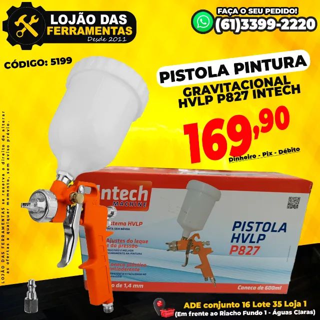Pistola Pintura Gravitacional HVLP P827 Intech