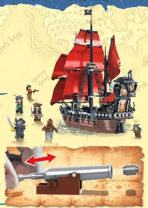 Navio Vingança da Rainha anna Pirat do caribe 1207 peças - Foto 3