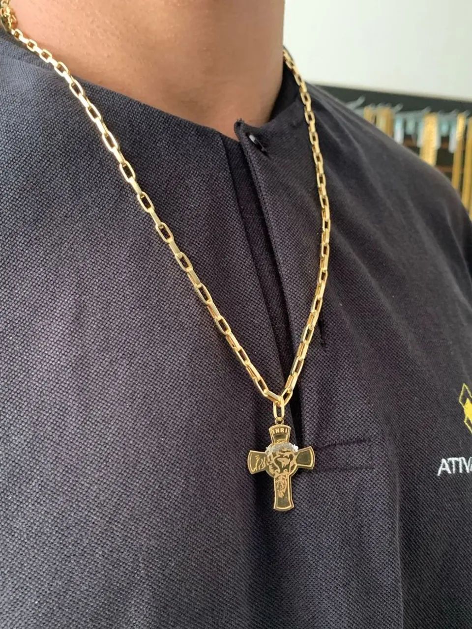 Cordão com Cruz no Ouro 18k - Foto 3