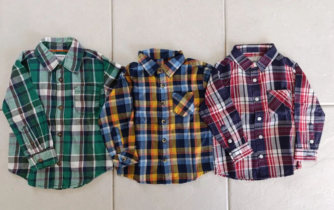 Camisas Xadrez 1 e 2 anos