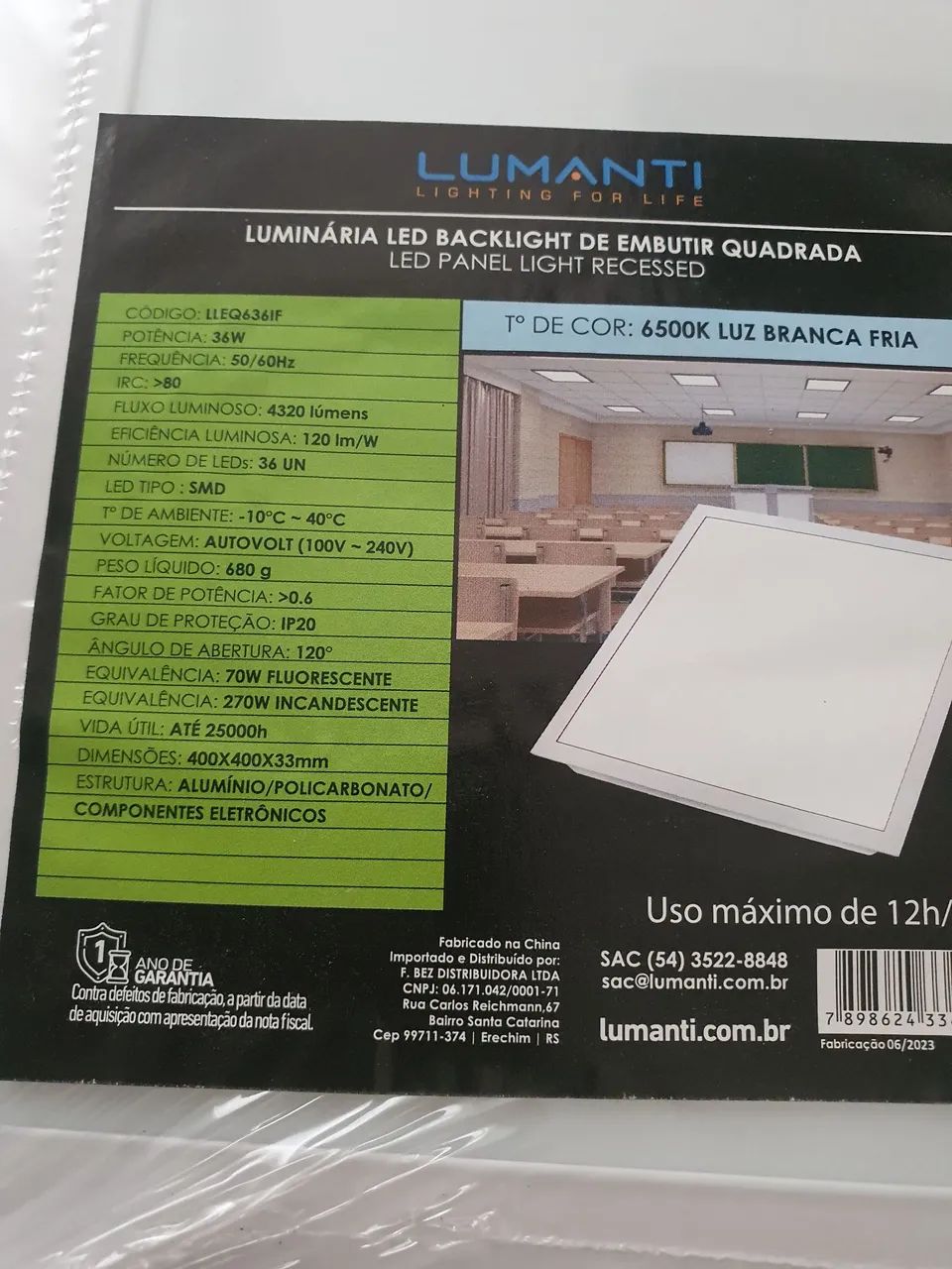 Painel quadrado de Led