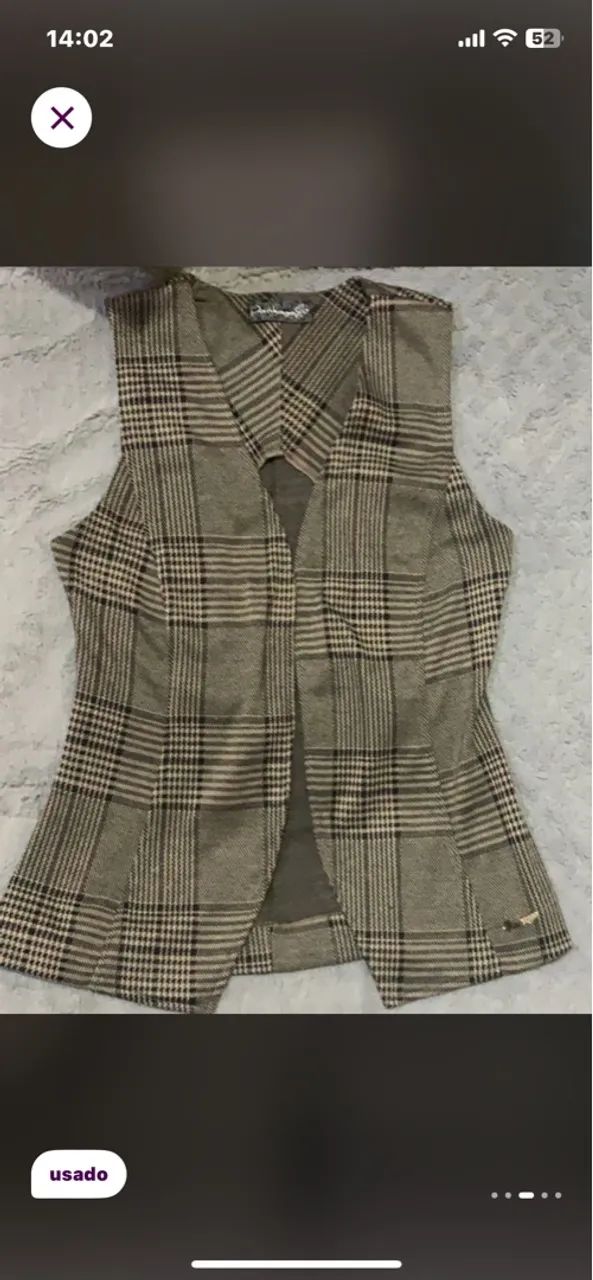 Conjunto de colete e Shorts em xadrez - Estiloso e moderno - Foto 2