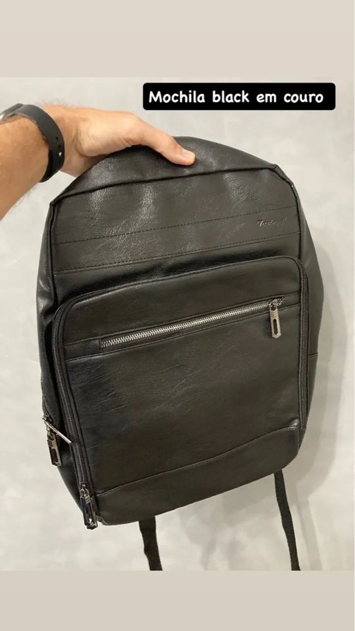 Mochila black em couro Nova