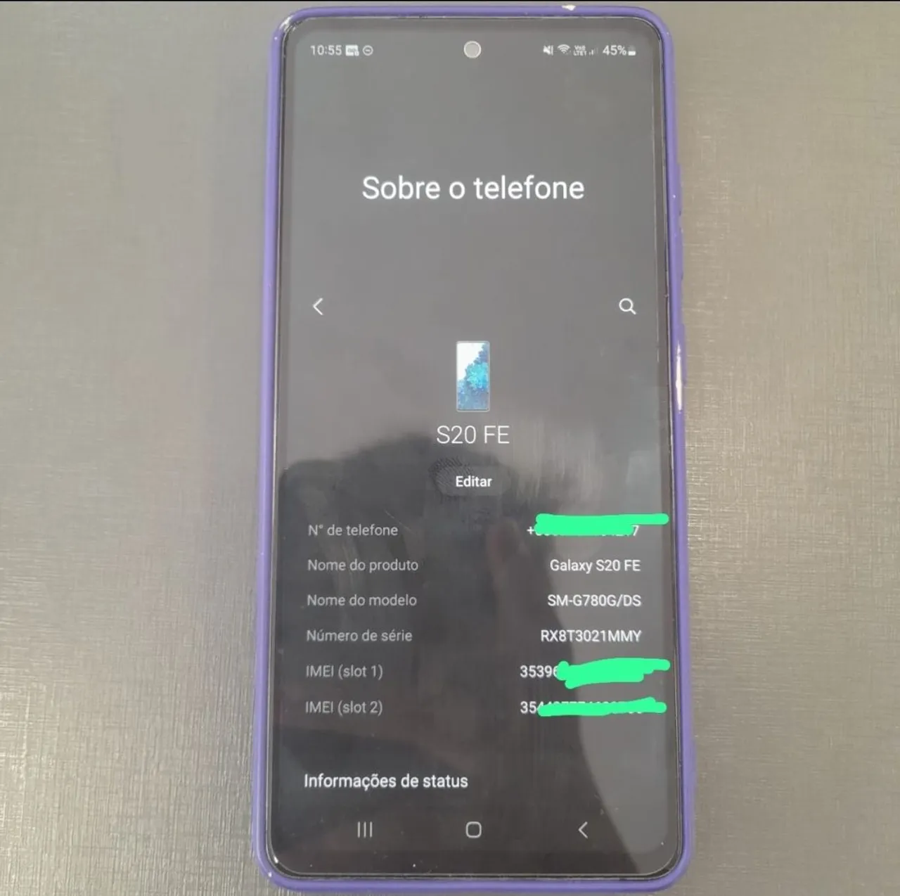 Troco Samsung Galaxy S20 FE