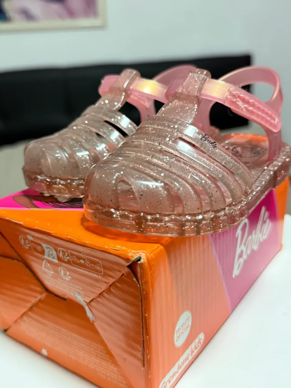 Sandálias Barbie Grendene Kids - Rosa Glitter
