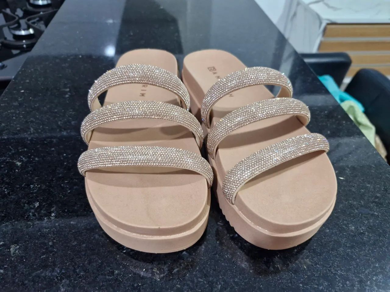 Papete ramarim nude com strass - Foto 3