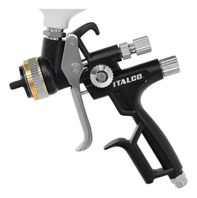 PISTOLA DE PINTURA HVLP PRETA 600ML 1,4MM ITALCO - GLOSSX1 HVLP