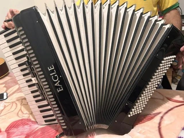 Acordeon Eagle Ega-07120 Pbk Preto 120 Baixos - Refinado - Foto 3