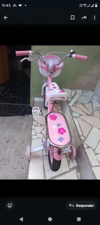 Bicicleta Infantil Rosa com Cestinha