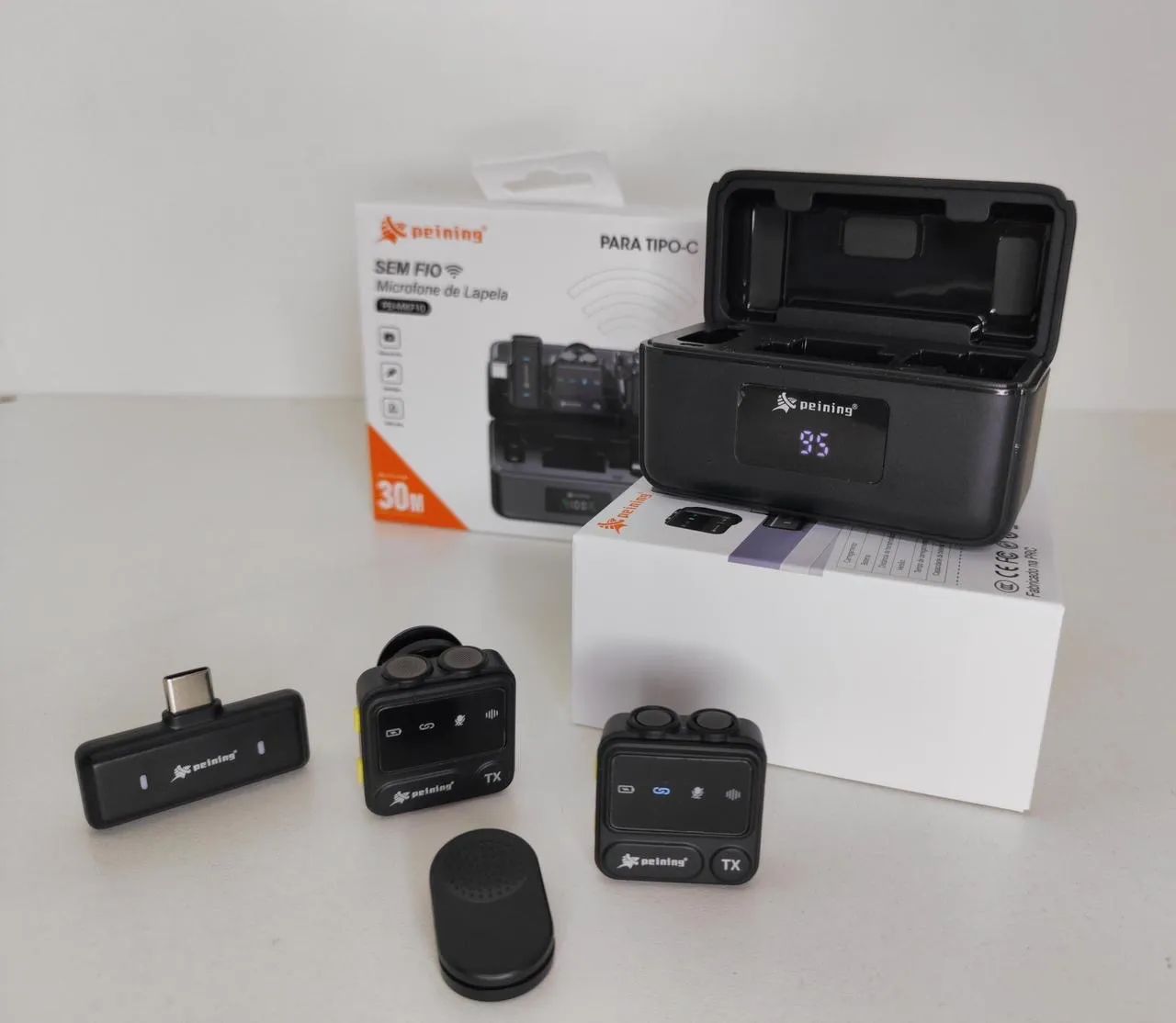 Microfone de lapela sem fio Peining