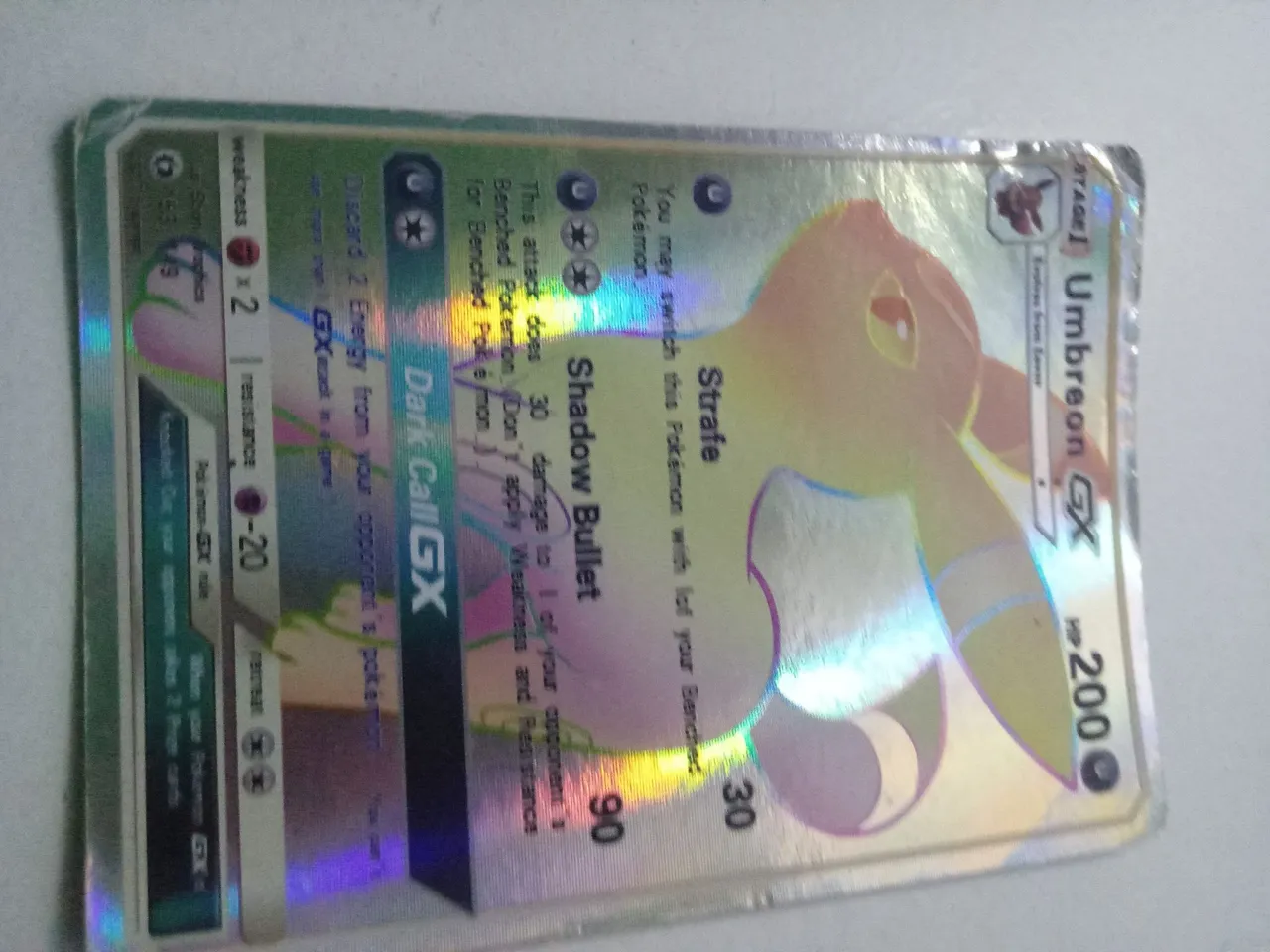 Carta Pokémon Umbreon GX Rainbow Rare