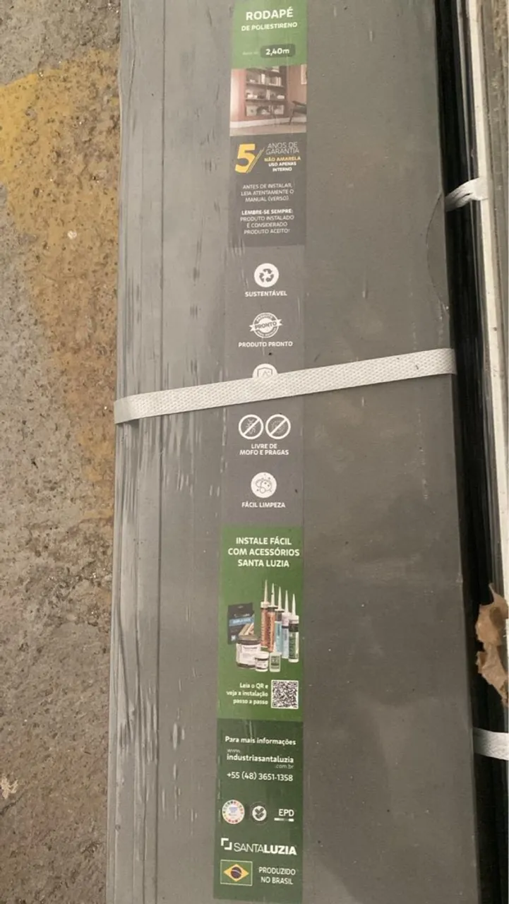 Rodapé Poliestireno Santa Luzia 2,40m por 15