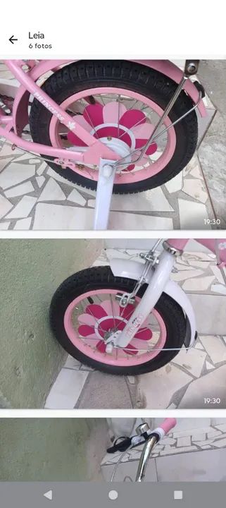 Bicicleta Infantil Rosa com Cestinha - Foto 2
