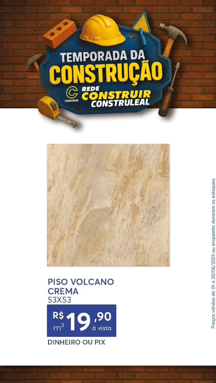 Piso Vulcano Crema 53x53
