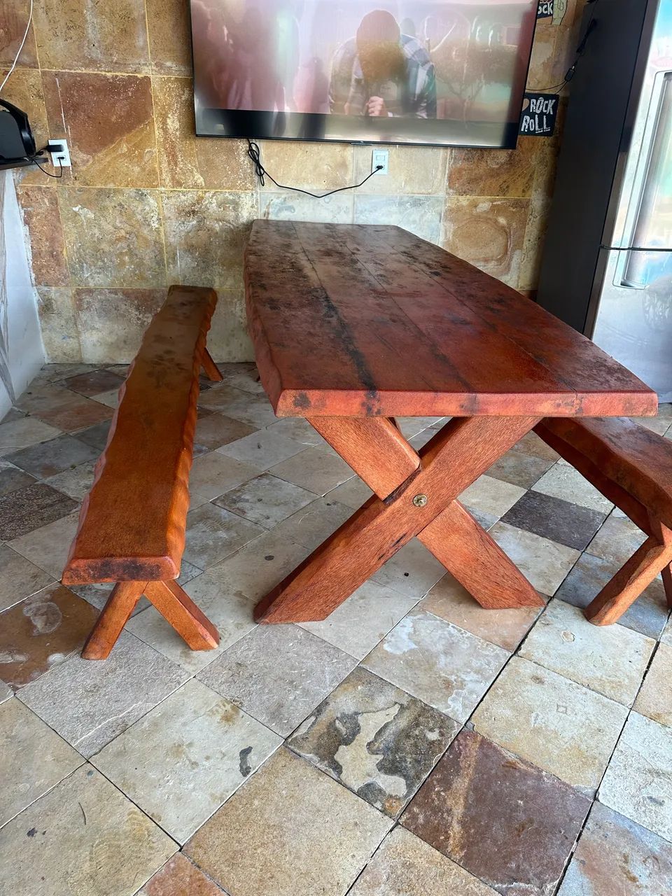 MESA MACIÇA RUSTICA DIREITO DE FÁBRICA  - Foto 3