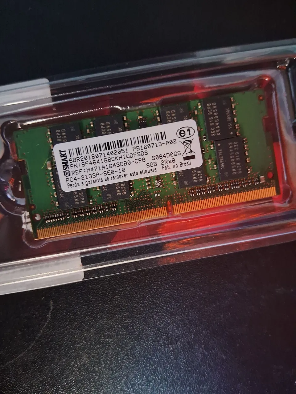 2 memórias RAM de 4GB DDR4 de notebook, ou seja, kit 2x4GB = 8GB