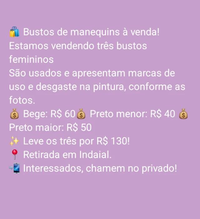 Bustos de manequins
