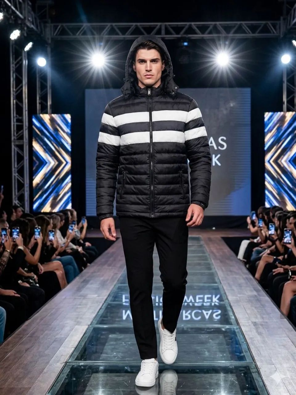 Jaqueta bomber masculina com capuz - Foto 2