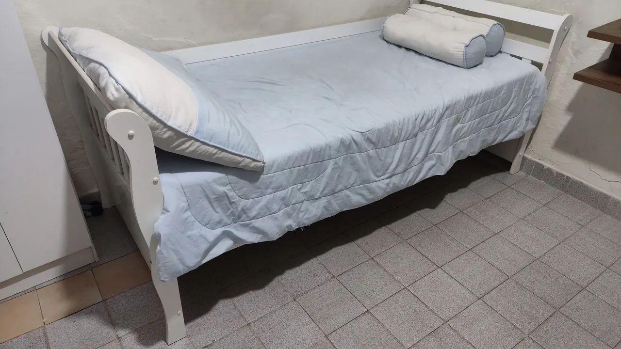 CAMA DE SOLTEIRO + COLCHÃO ORTOBOM