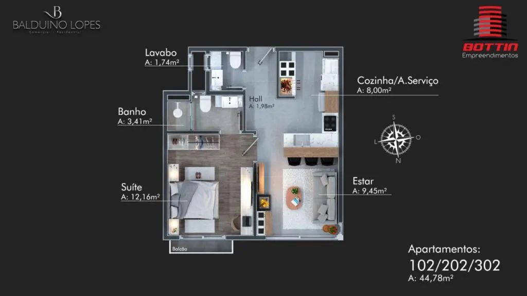 Apartamento 01 Dorm. - Bairro Centro - Foto 2
