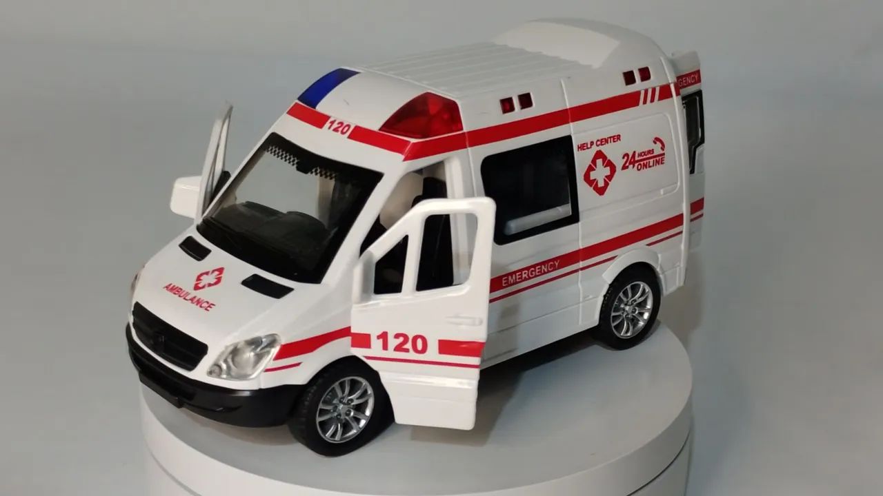 Miniatura de Ambulância com sirene e luzes  - Foto 4