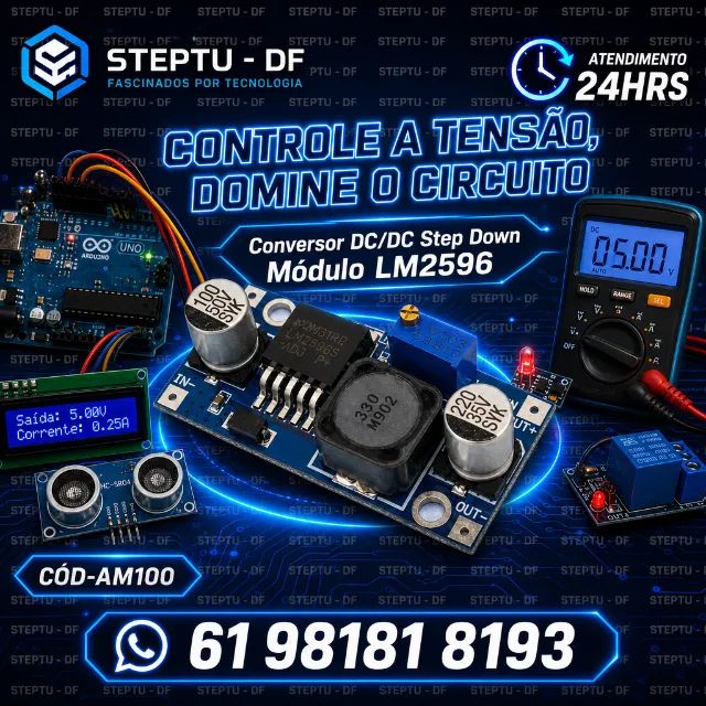 Conversor Dc/dc Step Down Módulo Lm2596  Arduino Automação Robotica COD-AM100  