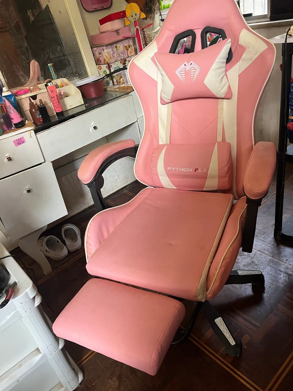  Cadeira Gamer Rosa  - Foto 4