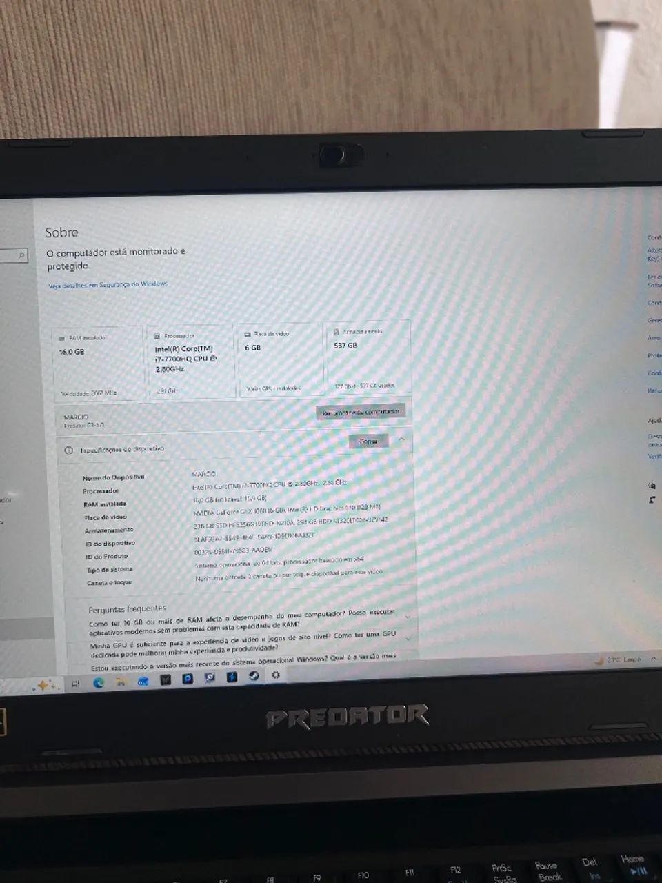 Notebook Acer Predator Helios 300 - Foto 2